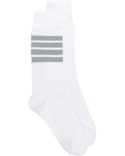 Thom Browne 4-bar Mid-calf Socks - White