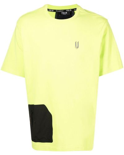 FIVE CM Zip-pocket Crew-neck T-shirt - Yellow