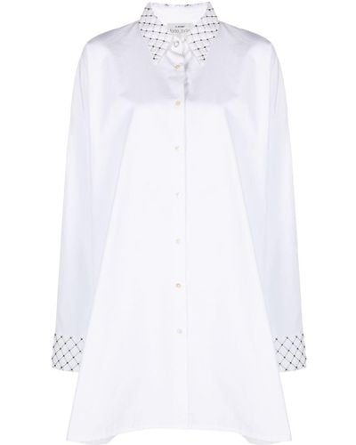 Forte Forte Bead-embellished Cotton Shirt Dress - White