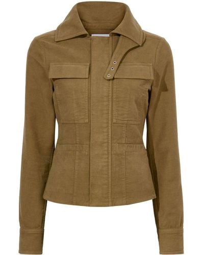 Proenza Schouler Brushed Cotton Military Jacket - Green