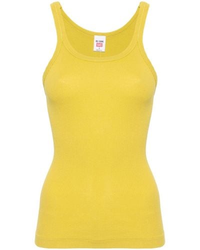 RE/DONE Fine-ribbed Tank Top - Yellow