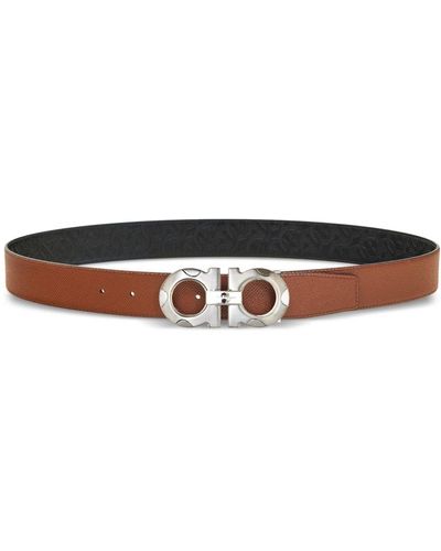 Ferragamo Gancini-buckle Leather Belt (gift Box) - Brown