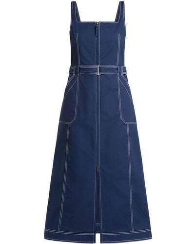 Jonathan Simkhai Manson Stitch-detail Belted Midi Dress - Blauw