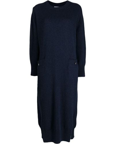 Barrie Long Cashmere Knit Dress - Blue
