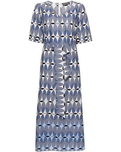 Lorena Antoniazzi Midi-jurk Met Geometrische Print - Blauw