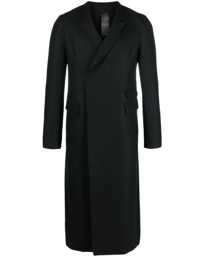 SAPIO Notched-lapels Wool Coat - Black