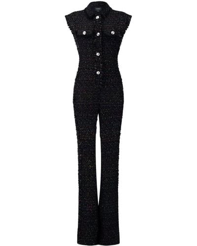 Giambattista Valli Metallic-threading Bouclé Jumpsuit - Black