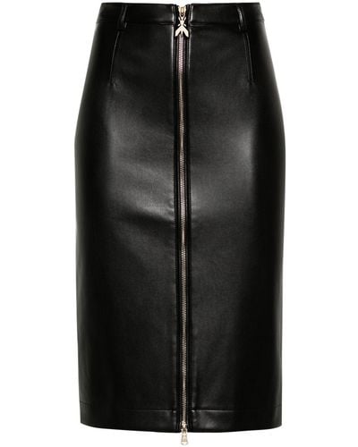 Patrizia Pepe Faux-leather Midi Skirt - Black