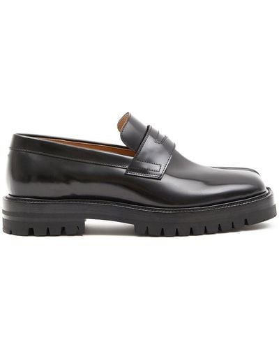 Maison Margiela Tabi Leather Loafers - Black