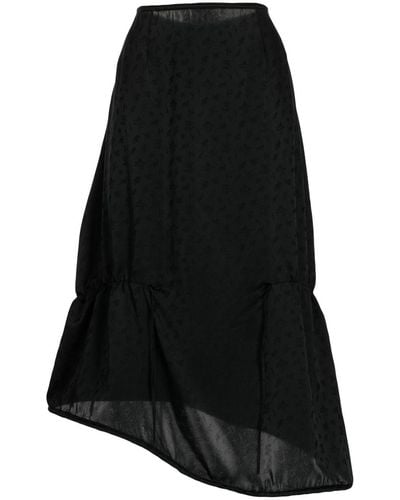 Kiko Kostadinov Asymmetric Graphic-print Midi Skirt - Black