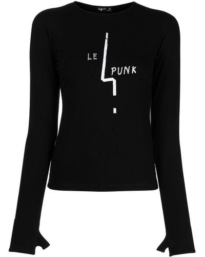 agnès b. Le Punk Long-sleeved T-shirt - Black