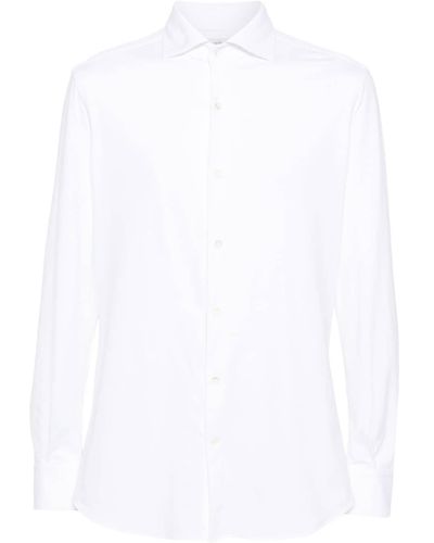 Glanshirt Jersey-Shirt - Weiß