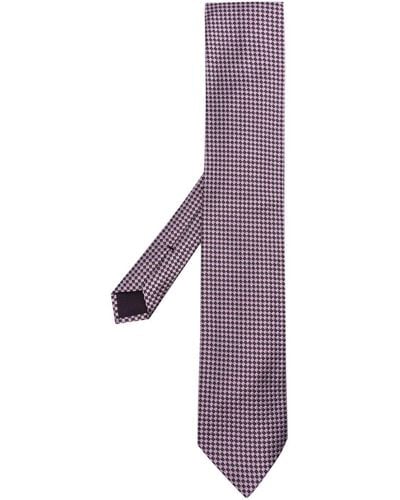 Tom Ford Check-jacquard Silk Blend Tie - Purple