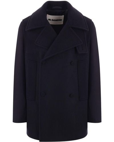 Jil Sander Wool Coat - Blauw