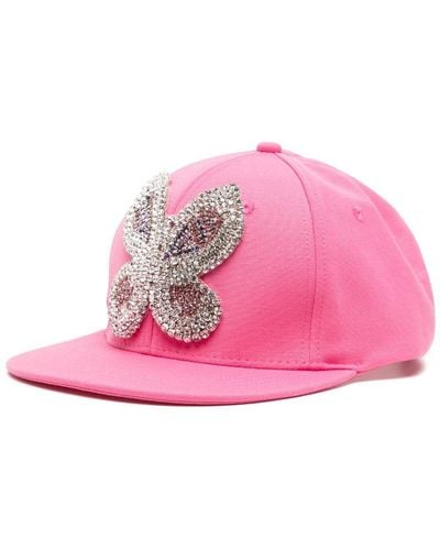 Area Crystal-embellished Butterfly Cap - Pink