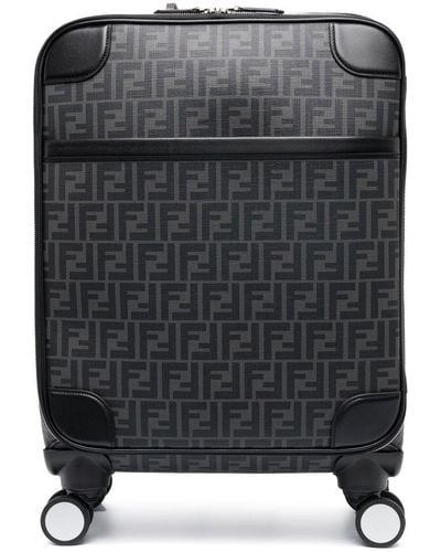 Fendi Ff Canvas Cabin Suitcase - Black