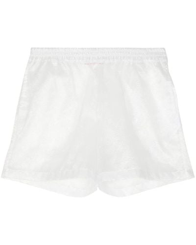 Walter Van Beirendonck Pantalones cortos con motivo floral en jacquard - Blanco