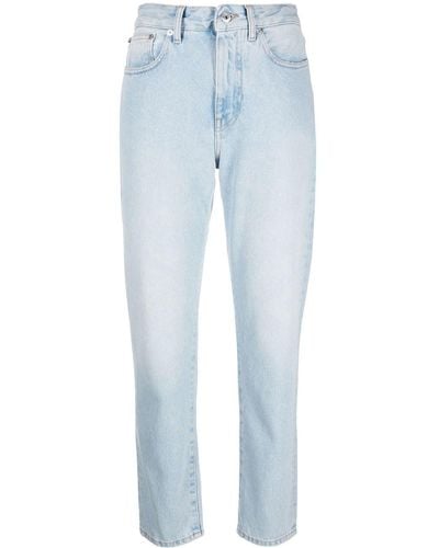 Off-White c/o Virgil Abloh Jean slim à coupe courte - Bleu