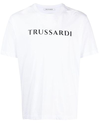 Trussardi T-Shirt mit Logo-Print - Weiß