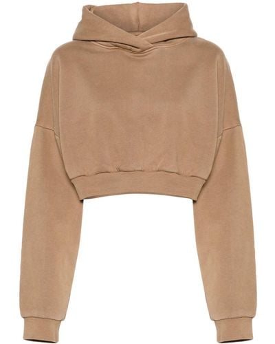 Entire studios Organic-cotton Cropped Hoodie - Natural