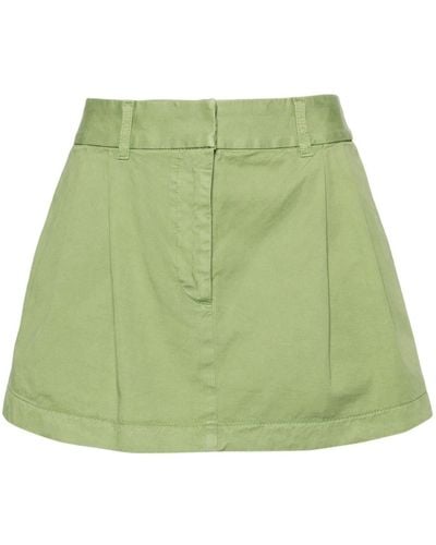 Stella McCartney Bubble Pleat-detailed Cotton Skirt - Green