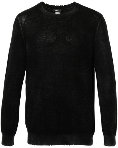 Avant Toi Distressed-effect Sweater - Black