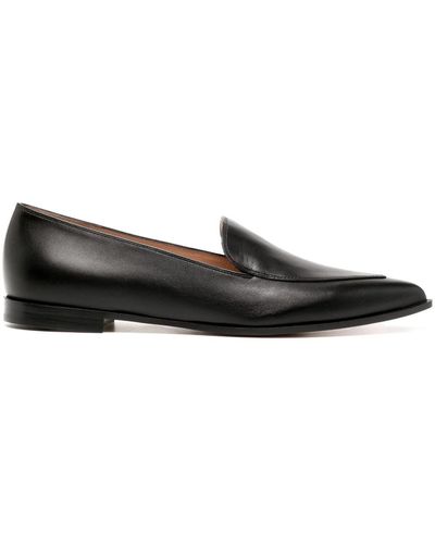 Gianvito Rossi Perry Pointed-toe Leather Loafers - Black