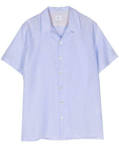 PS by Paul Smith Short-sleeve Cotton Blend Shirt - Blue