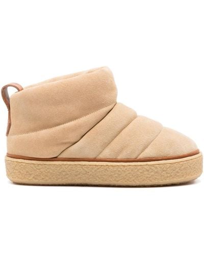 Isabel Marant Padded Suede Ankle Boots - Natural