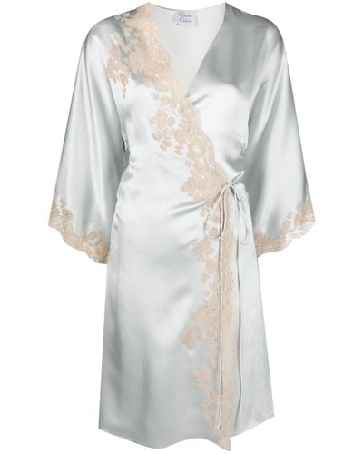 Carine Gilson Calais-caudry Lace Silk Kimono - White