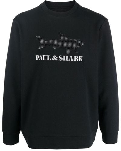 Paul & Shark Sweatshirt mit Logo-Print - Schwarz