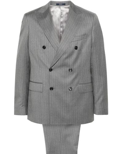 BOGGI Double-breasted Wool Suit - Gray