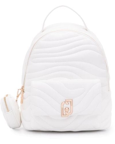 Liu Jo Logo-plaque Quilted Backpack - White