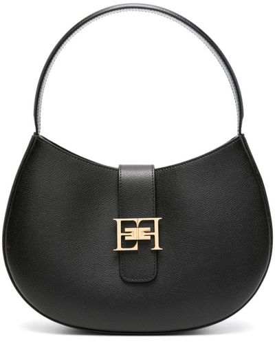 Elisabetta Franchi Logo-plaque Leather Tote Bag - Black