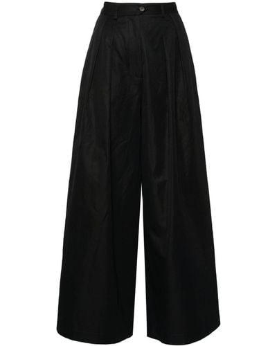 Societe Anonyme Andy Pleat-detail Palazzo Trousers - Black