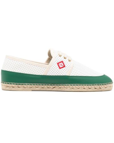 Casablancabrand Perforated Leather Espadrilles - Green