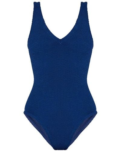 Hunza G Sadie Seersucker Swimsuit - Blue