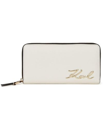 Karl Lagerfeld Signature Continental Wallet - White