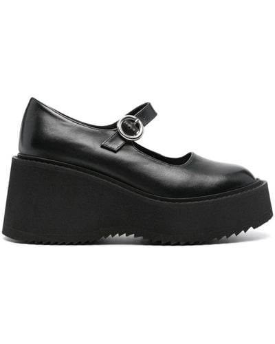 Nicole Saldaña Nina 80mm Leather Loafers - Black