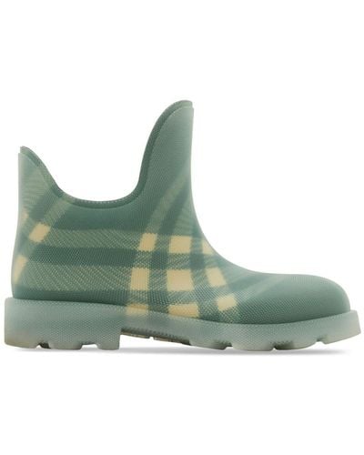 Burberry Check Marsh Rain Boots - Green