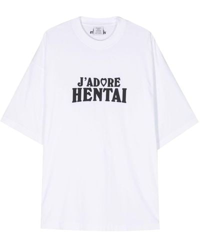 Vetements T-Shirt mit Slogan-Print - Weiß