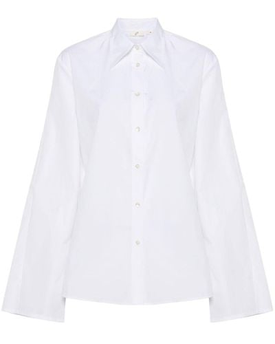 BITE STUDIOS Popeline-Hemd mit Glockenärmeln - Weiß