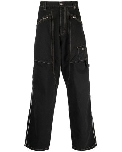 Isabel Marant Multiple-pockets Wide-leg Trousers - Black