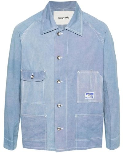 STORY mfg. Railroad Shirt Jacket - Blue