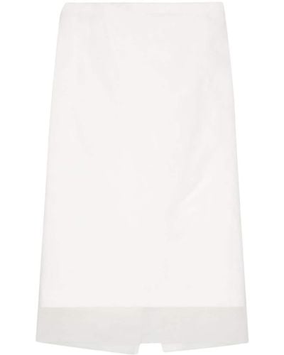 Sportmax Semi-Sheer Midi Skirt - White