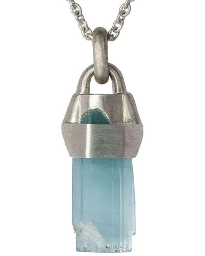 Parts Of 4 Talisman Aquamarine Pendant Necklace - Blue