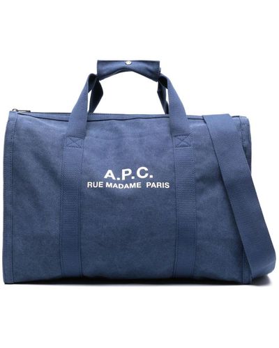 A.P.C. Récupération Canvas Tote Bag - Blue