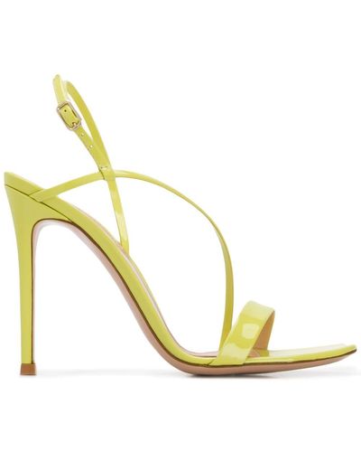Gianvito Rossi Patent Strappy Sandals - Yellow