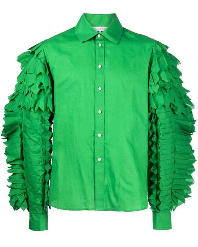 Walter Van Beirendonck Icarus Embellished-sleeves Shirt - Green