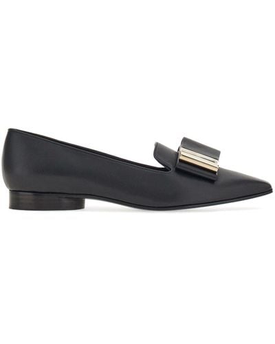 Ferragamo Mocasines con detalle de lazo - Negro